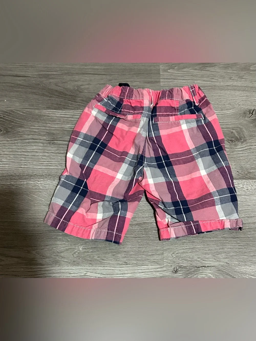 Children’s Place Boys Pink Plaid Cotton Shorts 6 Youth